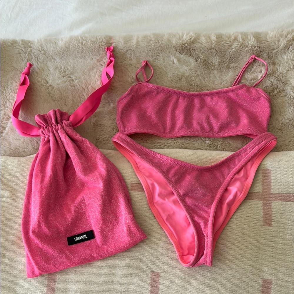 Triangl Swimwear Pink Bandeau SET
